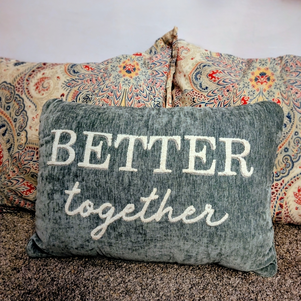 Antique Blue  'Better Together' Decorative Pillow